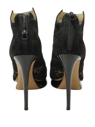 Pre-owned Nicholas Kirkwood Lace-panel Platform Boots In Black