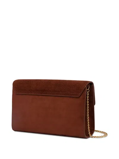 心形搭扣绒面皮单肩包