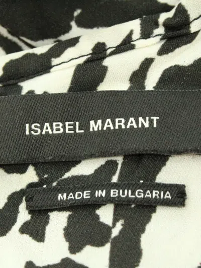 Pre-owned Isabel Marant Vintage Animal-print Pin-tucked Top In Black