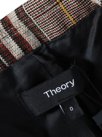 Pre-owned Theory Plaid Single-breasted Blazer In Brown