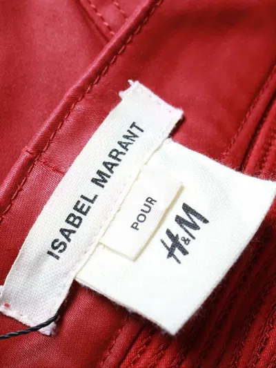 Pre-owned Isabel Marant Vintage X H&m Waxed Biker Jeans In Red