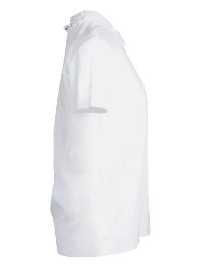 Pre-owned Miu Miu Ruffled Collar Blouse In White