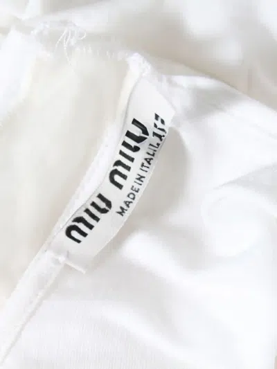 Pre-owned Miu Miu Ruffled Collar Blouse In White