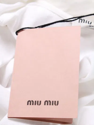 Pre-owned Miu Miu Ruffled Collar Blouse In White