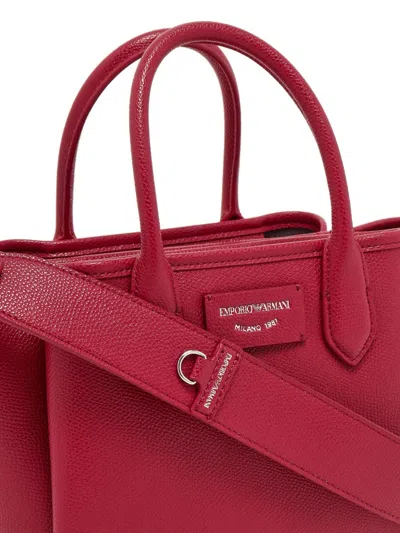 Emporio Armani Top-handle Leather Satchel In Red