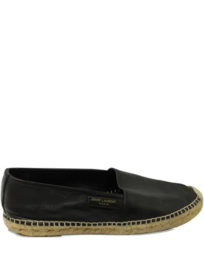 Pre-owned Saint Laurent Leather Espadrilles In Black