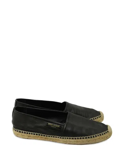 Pre-owned Saint Laurent Leather Espadrilles In Black