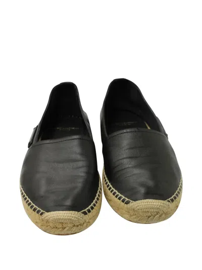 Pre-owned Saint Laurent Leather Espadrilles In Black