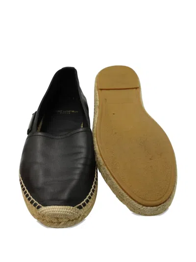 Pre-owned Saint Laurent Leather Espadrilles In Black