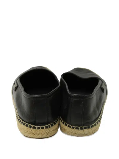 Pre-owned Saint Laurent Leather Espadrilles In Black