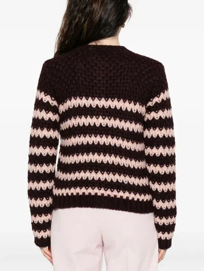 Roberto Collina Striped Button-up Cardigan In Red