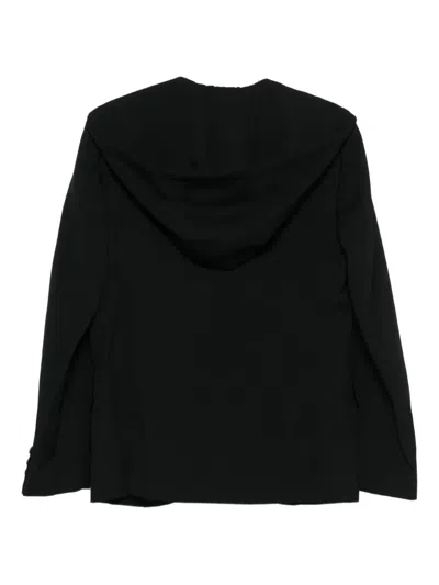 Black Comme Des Garçons Hooded Jacket In Black