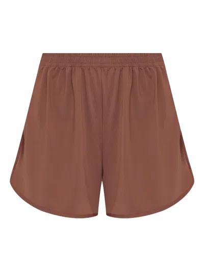 Lygia & Nanny Nanny Elastic-waistband Curved-hem Shorts In Brown