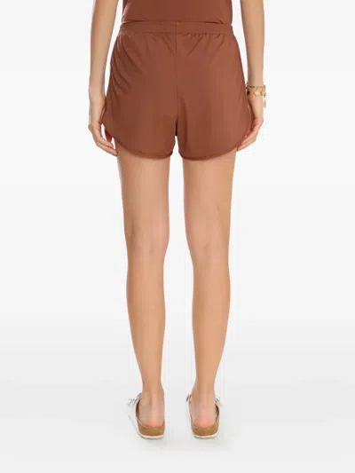 Lygia & Nanny Nanny Elastic-waistband Curved-hem Shorts In Brown