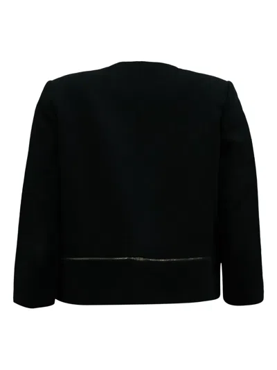 Pre-owned Sandro Zip-trim Jacket In Black
