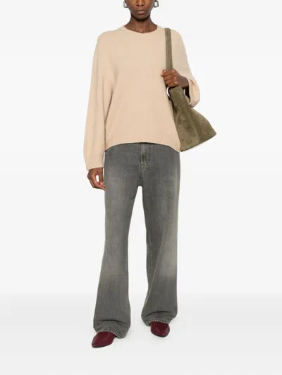 Boboutic Balloon-sleeve Knitted Sweater In Neutral