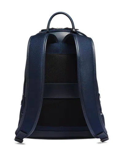 Santoni Logo-engraved Backpack In Blue