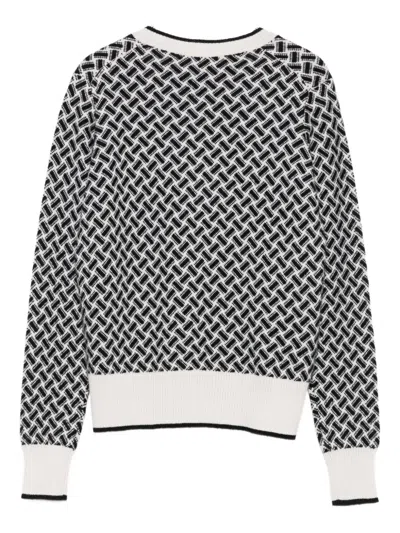 Drumohr Geometric-pattern V-neck Cashmere Sweater In Multi
