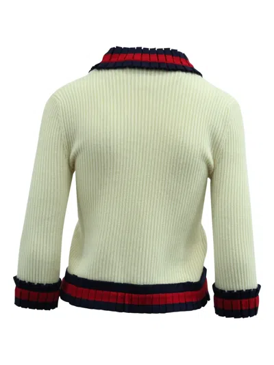 Pre-owned Gucci Web-trim Ribbed Jacket In Neutral