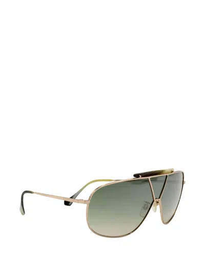 Pre-owned Balenciaga Gradient-lens Sunglasses In Gold
