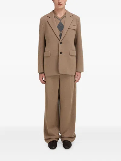 Ferragamo Single-breasted Flap-pocket Blazer In Neutral