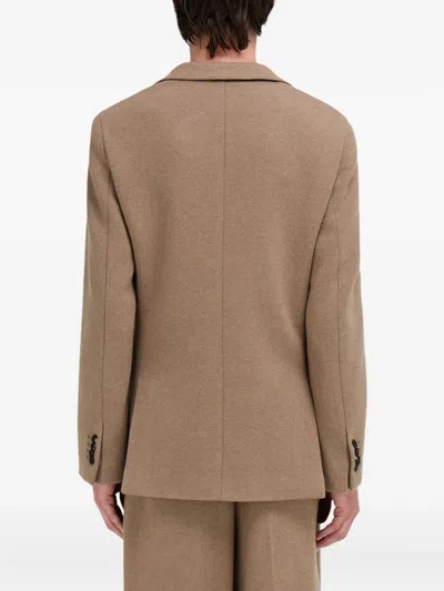 Ferragamo Single-breasted Flap-pocket Blazer In Neutral
