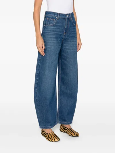 Maje Logo-patch Jeans In Blue