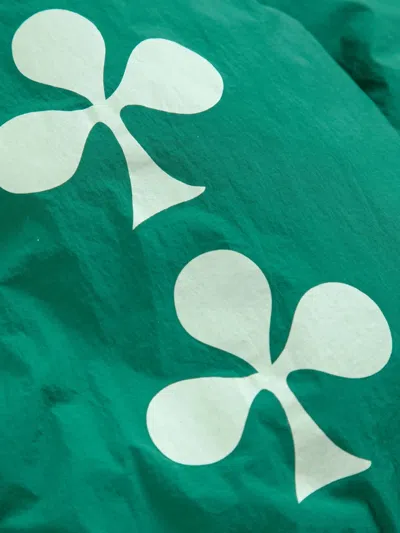 Bobo Choses Clover-print Reversible Jacket In Green