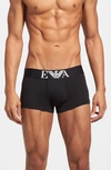 Emporio Armani Stretch Cotton Trunk In Black