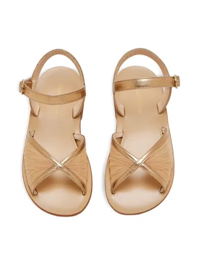 Andrea Wazen Mesh Sandals In Brown