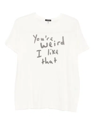 R13 Slogan-print T-shirt In White