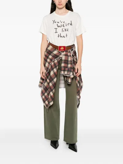 R13 Slogan-print T-shirt In White