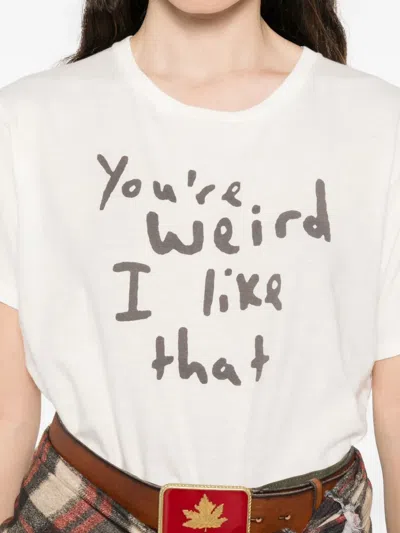 R13 Slogan-print T-shirt In White