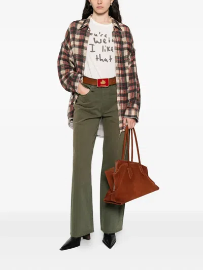 R13 Frayed Plaid-check Shirt In Multi