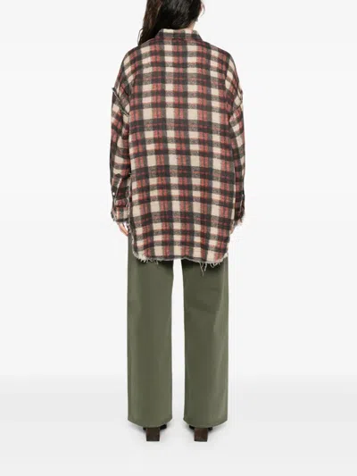 R13 Frayed Plaid-check Shirt In Multi