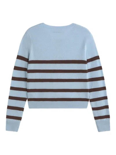 Ermanno Firenze Stripe-pattern Cardigan In Blue