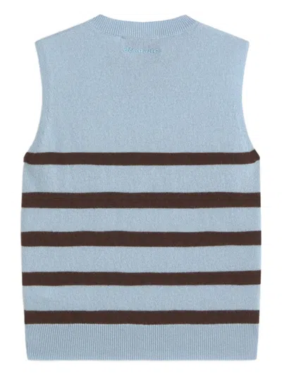 Ermanno Firenze Stripe-pattern Sleeveless Tank Top In Blue