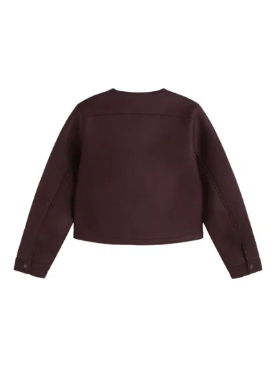 Apc Patch-pocket Cardigan Coat In Burgundy