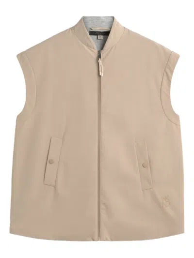Weekend Max Mara Zip-fastening Sleeveless Gilet In Metallic