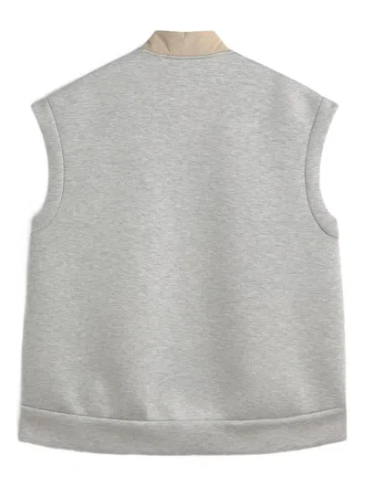Weekend Max Mara Zip-fastening Sleeveless Gilet In Metallic