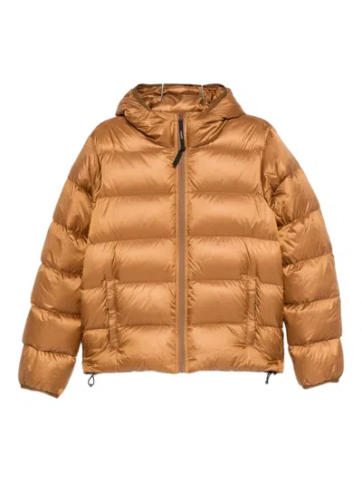 Aspesi Hooded Puffer Coat In Gold