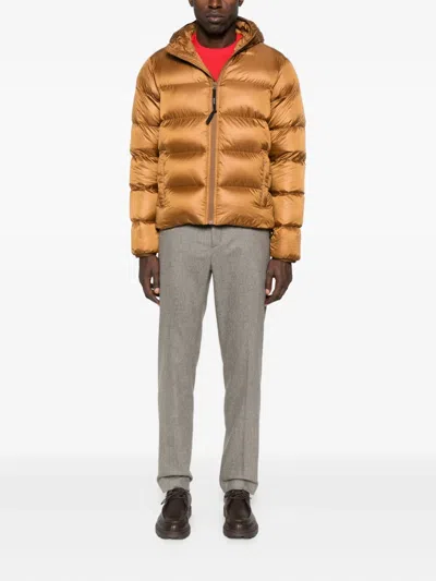 Aspesi Hooded Puffer Coat In Gold