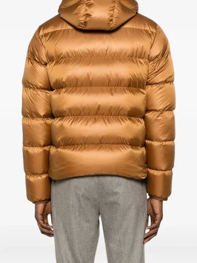 Aspesi Hooded Puffer Coat In Gold