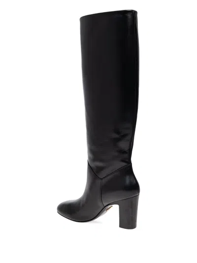 Dsquared2 85mm Twin Leather Block-heel Knee-high Boots In Black