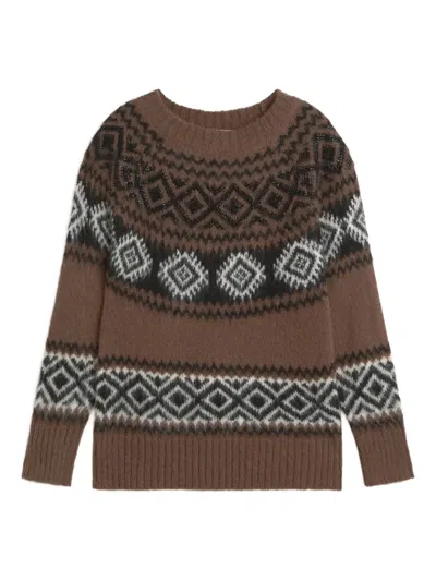 Ermanno Firenze Geometric-pattern Sweater In Transparent