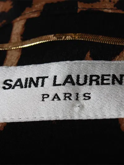 Pre-owned Saint Laurent Leopard-print Blouse In Brown