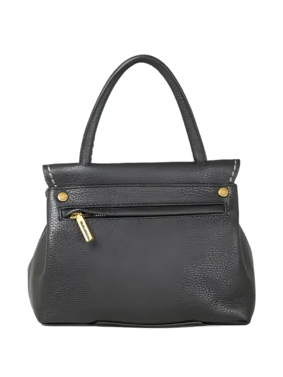 Visonà Twist-lock Leather Handbag In Black