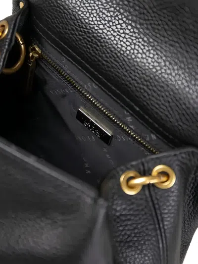 Visonà Twist-lock Leather Handbag In Black