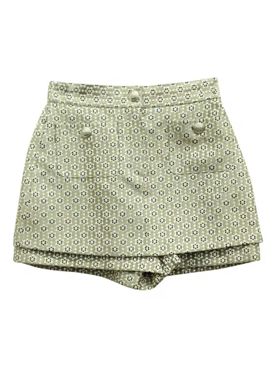Pre-owned Maje Floral-print Overlay Shorts In Neutral