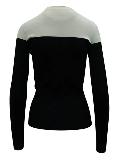 Pre-owned Paule Ka Bi-colour Ribbed Top In Black